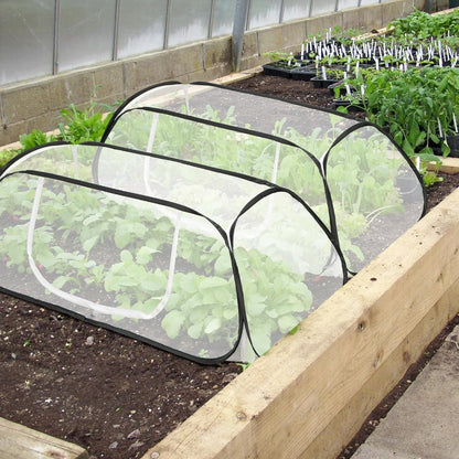 45x22x16 Garden Row Accelerator Plants Cover - Pop Up Raised Garden Bed Vegetable Rows Plant Protector,Insect Bird Barrier Plant Net Cage with Stakes for Protecting Seedlings Fruits Vegetable Row