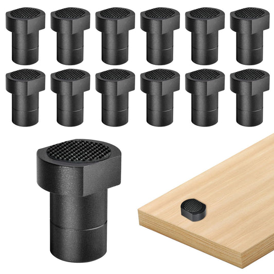 Worldity 12 Pack 3/4" Aluminum Alloy Bench Dogs, 19mm Bench Dog Bench Brake with Non-Slip Pads, Workbench Accessories Workbench Dogs Stops for MFT Tables or DIY Projects