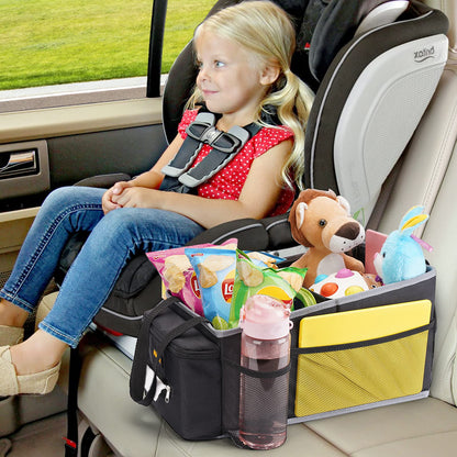 Car Organizer and Storage for Front Back Seat and Floor, Alijees Car Caddy Road Trip Essentials Kids, Automotive Travel Accessories Organization with Cup Holders, Tissue Box, Mesh Pockets