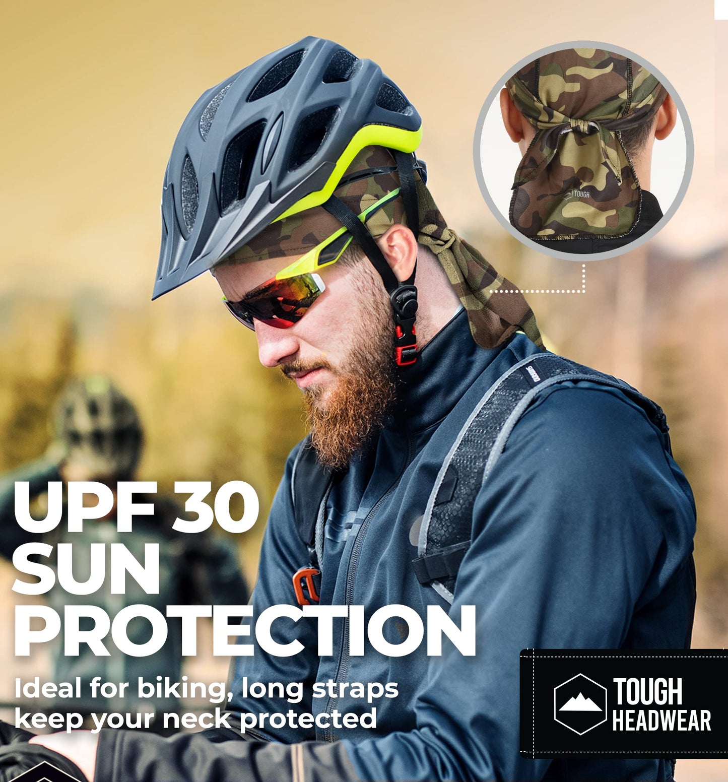 Tough Headwear Skull Caps - Head Wraps for Men - Summer Mens Dreads Do Rag - Cooling Helmet Liners - Hard Hat Liner, Du Rag - Workout, Cycling, Motorcycle Pirate Bandana