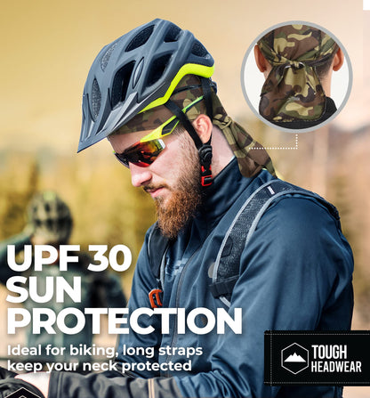 Tough Headwear Skull Caps - Head Wraps for Men - Summer Mens Dreads Do Rag - Cooling Helmet Liners - Hard Hat Liner, Du Rag - Workout, Cycling, Motorcycle Pirate Bandana