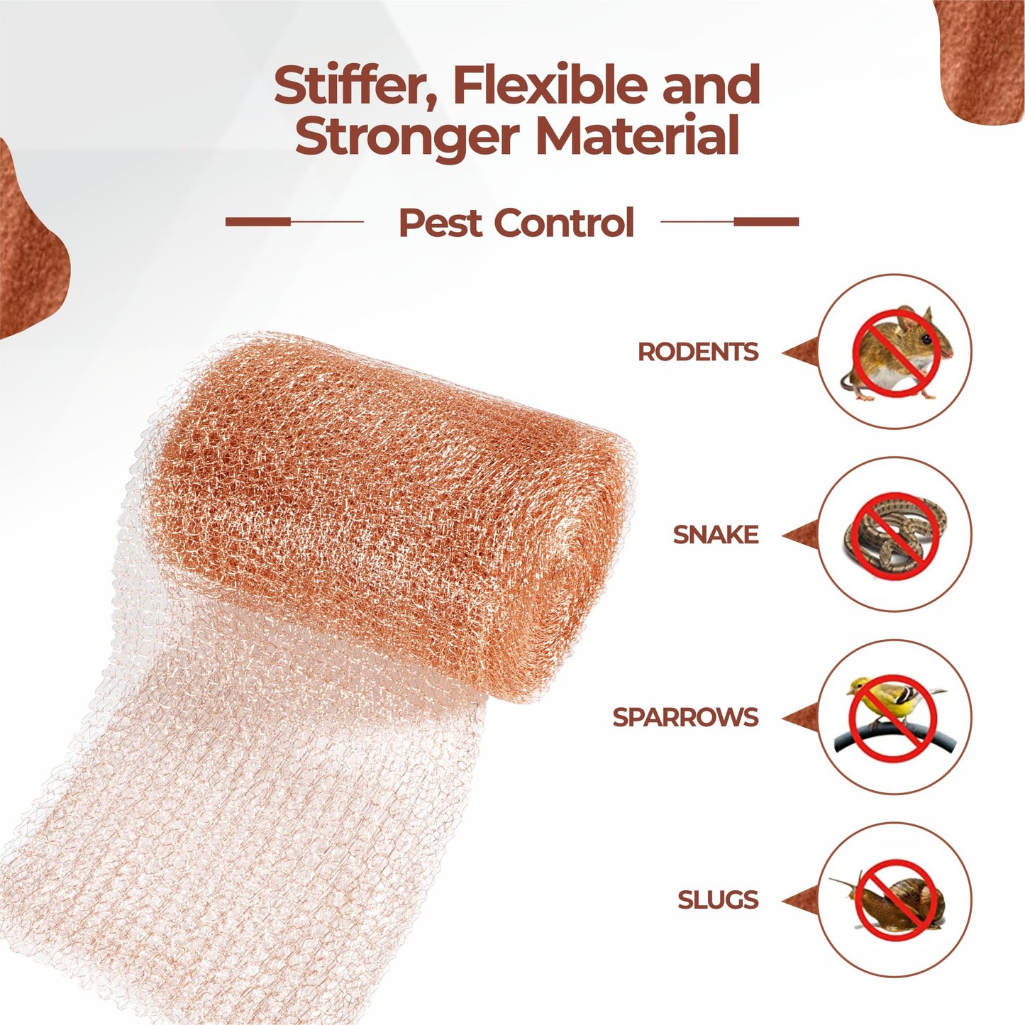 Californistan Copper Mesh Rodent Control, 5in x 32ft- Rustproof Copper Mesh Roll for Rodent, Bat & Snail - Perfect for Hole Blocking, Gardening & Sealing Water Opening - Plus Bonus Scissor & Gloves