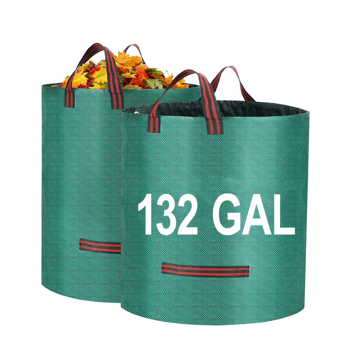 Craftsboys 2-Pack Reusable Yard Waste Bags, Reusable Collapsible Plants Leaf Grass Waste Bag, Heavy Duty Gardening Bags for Garden Yard Lawn (2 Pack Bags) (132 Gallons)