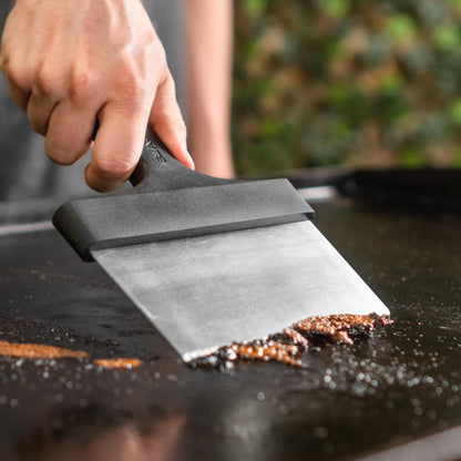 Blackstone 5061 Griddle Heavy Duty Flat Top BBQ Grill Cleaning – Stainless Steel Metal Construction with Long Handle – Multipurpose Kitchen Food Scraper & Chopper Accessories, Standard, Black