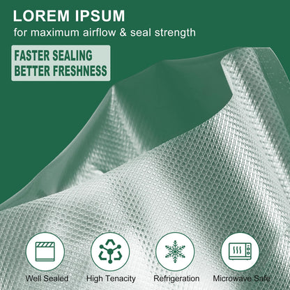 Vacuum Sealer Bags, 6 Pack 3 Rolls 11" x 20' + 3 Rolls 8" x 20' Food Sealer Bags, Food Grade, BPA Free, Customized Size Vcuum Bag for Vac Storage, Meal Prep or Sous Vide Cooking