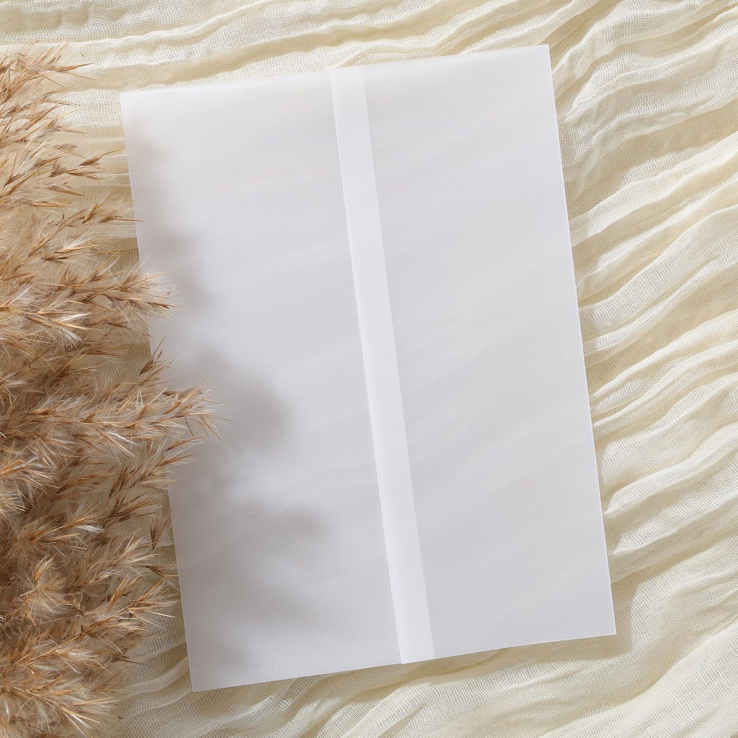 UNIQOOO 70 Pack Frosted Vellum Jackets for 5x7 Invitations, Luxury Pre-Folded Vellum Paper, 115GSM Wedding Envelopes