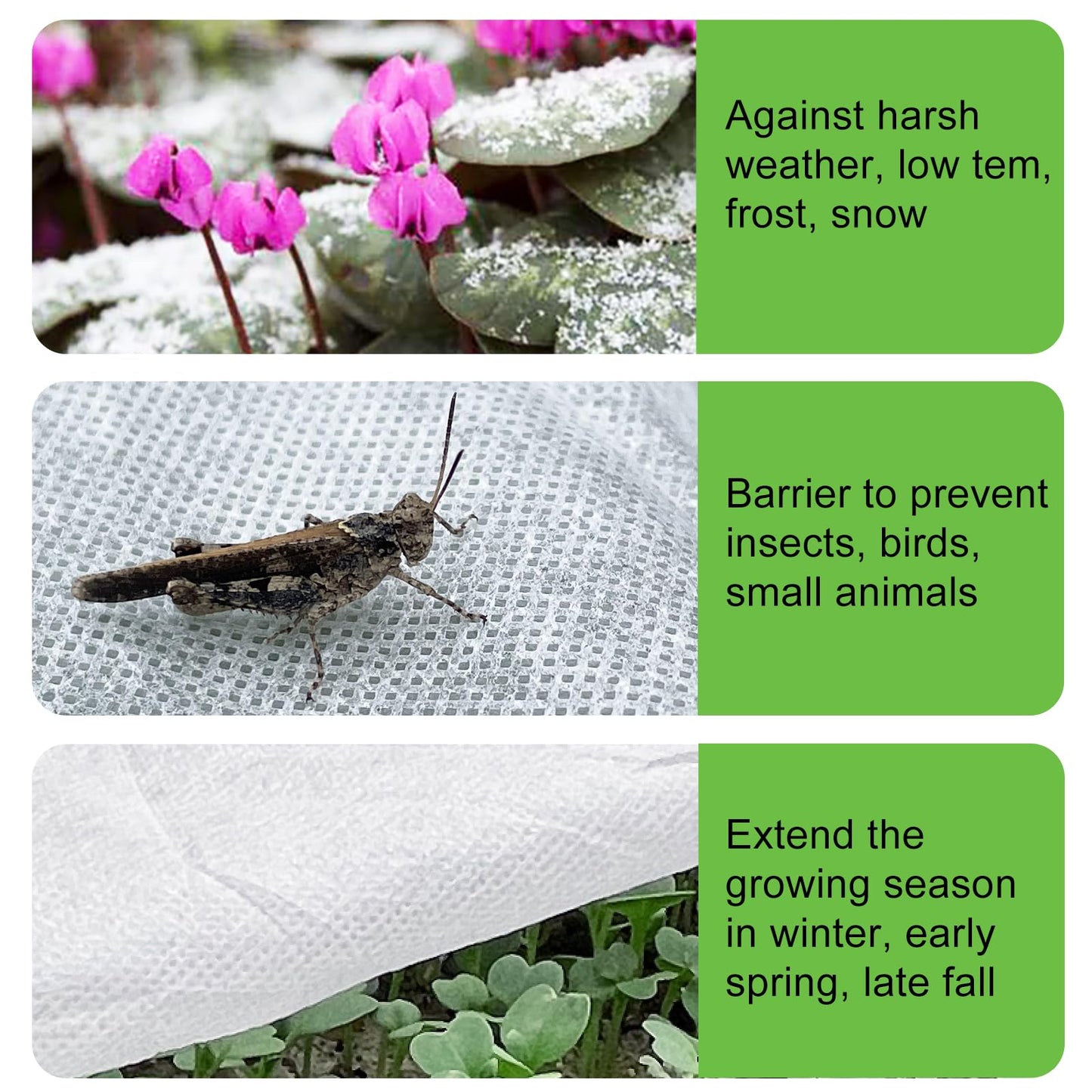 YFFSIDMY Plant Covers Freeze Protection 8'x40', Frost Blankets for Outdoor Plants and Trees, Frost Cloth Freeze Plant Protection Cover, Winter Frost Blanket, Heat Protection Floating Row Cover, White