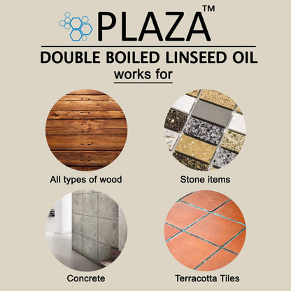 PLAZA - Double Boiled Linseed Oil - 100 ml Pack used for Wood Finishing, On Walls before applying paint, mixing in putty, bare wooden furniture, outside wooden furniture, Cricket bats, hockey, guitar,