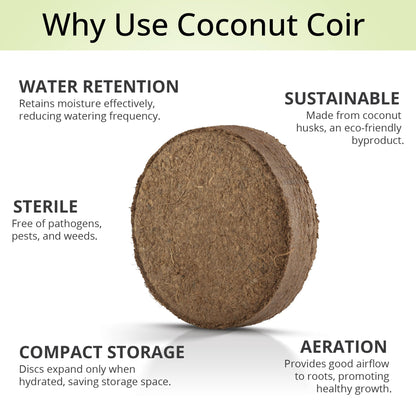Coconut Coir Potting Soil for Indoor Plants - Expands to 3.5 Quart (7.5 lb) | Bonsai Soil Discs Perfect for General Houseplants, Herbs, and Bonsai Trees - Expands with Water