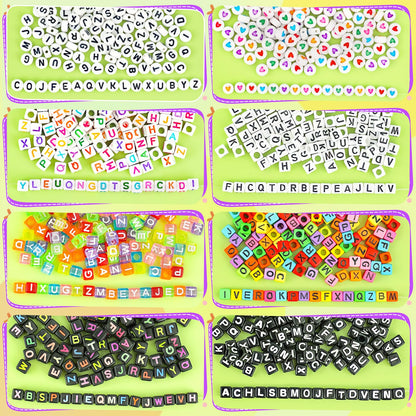 5500pcs Bracelet Making Kit,4 mm Glass Seed Beads and Letter Alphabet,Expression beads, number beads and other Craft Beads, For friendship bracelets, necklaces, key chains