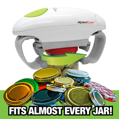 Robotwist Jar Opener, Automatic Jar Opener, Deluxe Model with Improved Torque, Robo Twist Kitchen Gadgets for Home, Electric Handsfree Easy Jar Opener – Works on All Jar Sizes, As Seen on TV