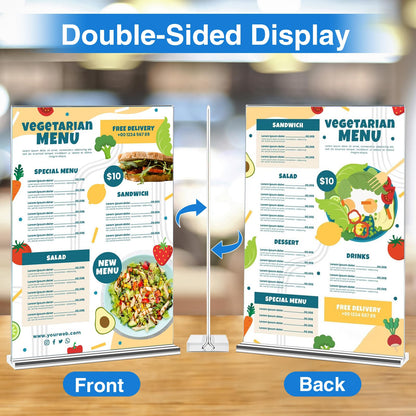 Daofary Acrylic Sign Holder 4 x 6, 12 Pack Double Sided Clear Display Stand Table Top Sign Holder, Paper Display Stand for Menu, Stores, Office, Restaurants