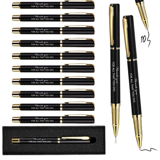 10/20/40 Sets Inspirational Thank You Gifts Employee Appreciation Gifts Bulk Ballpoint Engraved Business Pens with Gift Boxes (THANK YOU FOR ALL THAT YOU DO, 10)