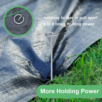 100 Pcs Circle Top Landscape Pins Bulk Garden Landscape Staples Galvanized Heavy Duty Garden Stakes Pins for Landscaping and Securing Lawn Fabric Weed Barrier
