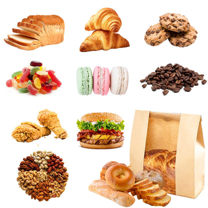 100 Pcs Bread Paper Bags for Homemade Bread Sourdough Bread Bags with Window Kraft Paper Bakery Bags for Loaf, Sourdough, Cookie, Pastry with Label Seal Stickers