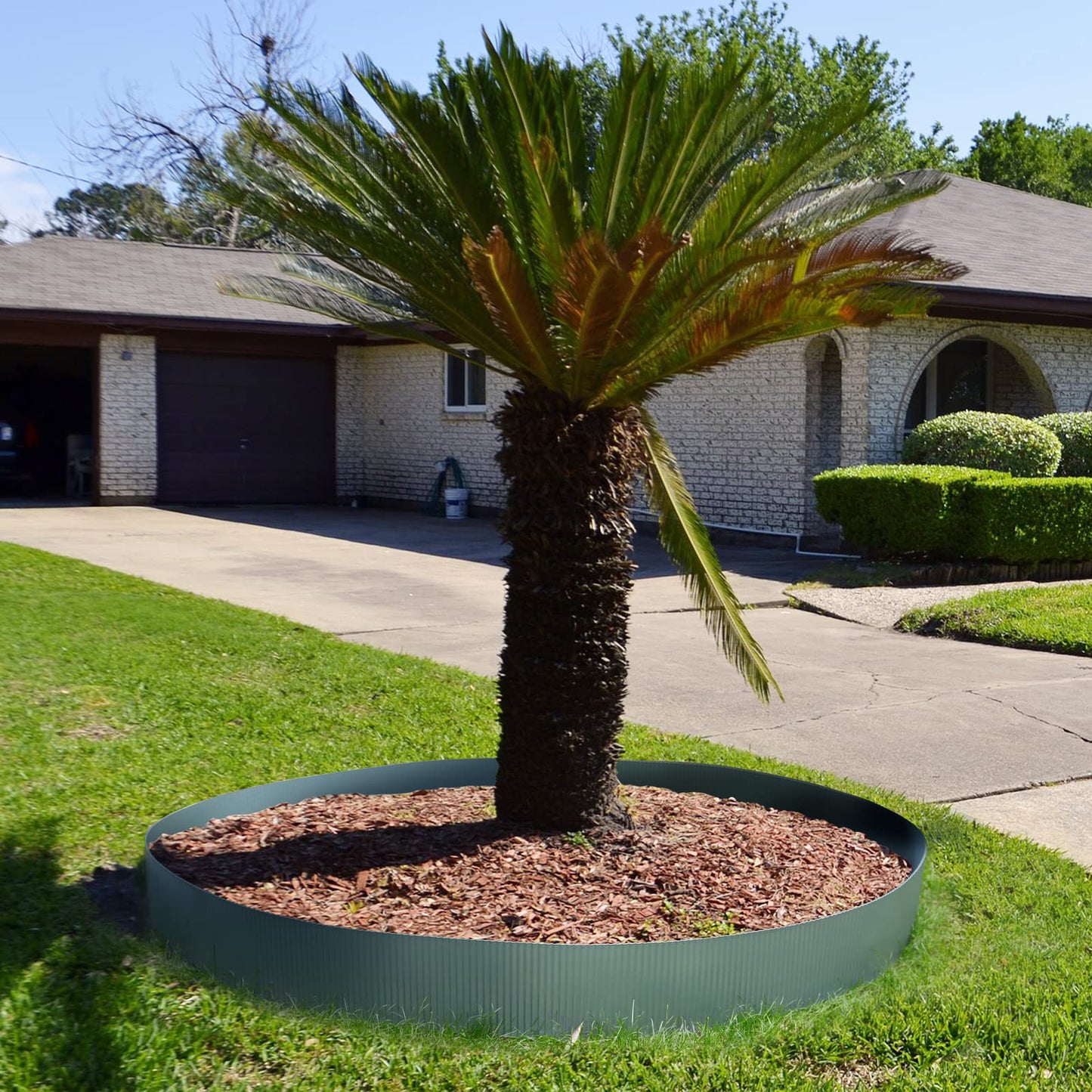 Worth Garden Corrugated Steel Landscape Lawn Edging - 6" x 20' Flexible Garden Lawn Border Edging for Raised Flower Bed Tree Fence