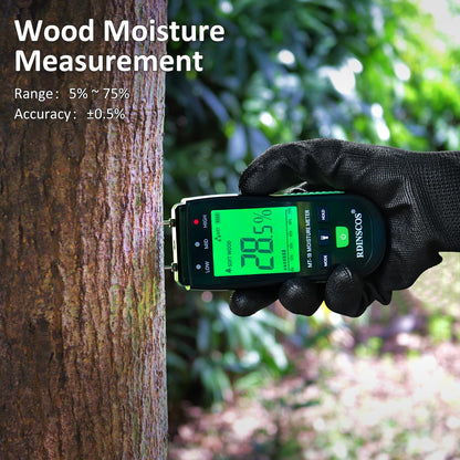Wood Moisture Meter Pin Moisture Meter Firewood Detector Humidity Water Leak Lumber Portable Detectors (Green)