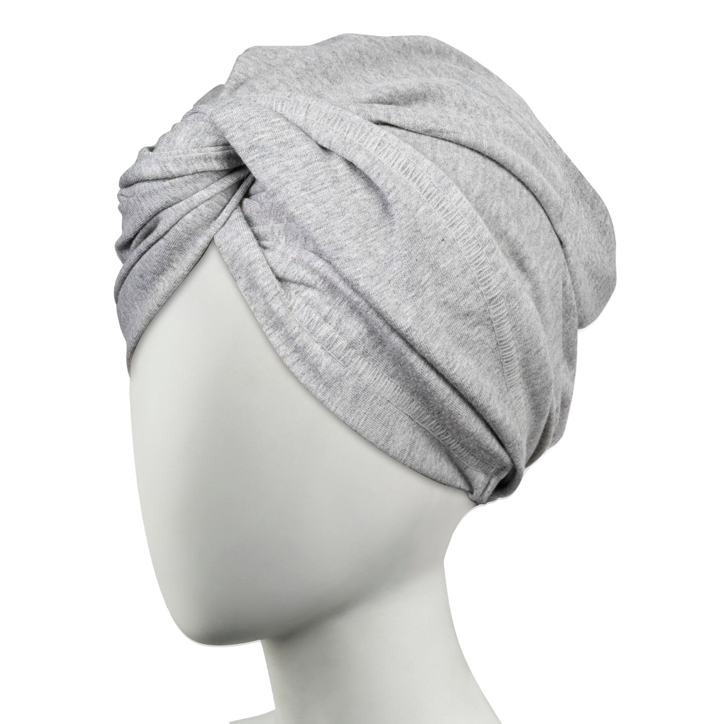 CONAIR Cotton Twist & Wrap Hair Towel, Fast Drying Ultra-Absorbent Hair Plop for All Types and Lengths, Turban-Style Cotton Towel Helps Maintain Natural Curl Style, Gray