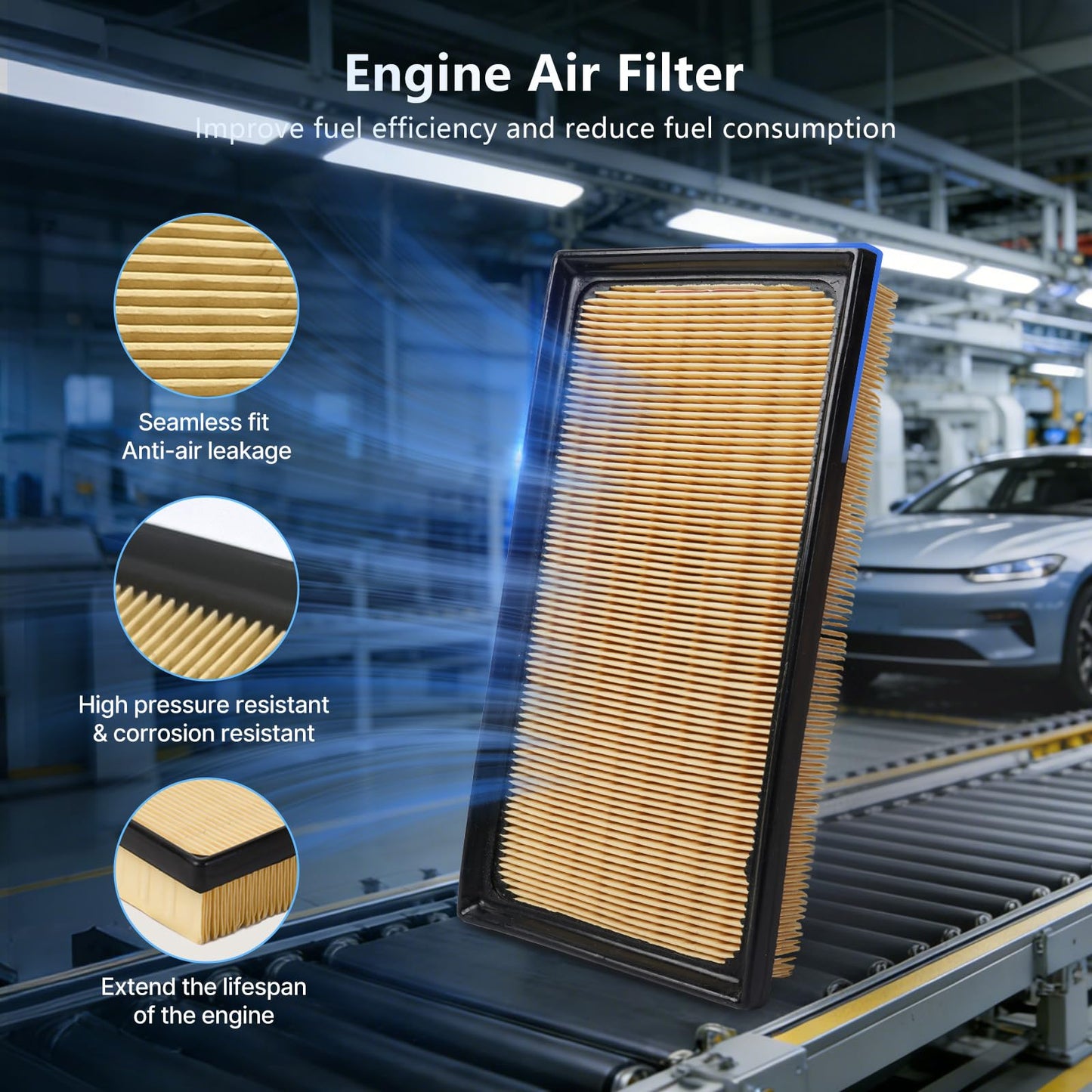 Cabin Engine Air Filter Kit for RAV4 Hybrid 2019-2025, Camry Hybrid 2018-2026, Highlander Hybrid 2020-2025, Sienna Venza 2021-2025, RAV4 Prime 2021-2024, Replacement for CA12289 CF12157