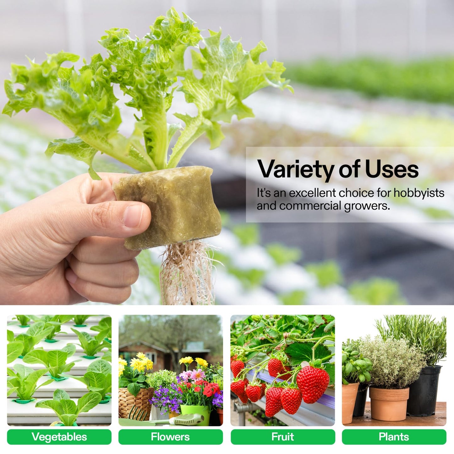 VIVOSUN 1.6" Rockwool Cubes, 112 Plugs Stonewool Starter Grow Cubes for Cuttings, Cloning, Plant Propagation, Seed Starting, Hydroponic Grow Media for Vigorous Plant Growth, 4 Sheets of 112 Plugs