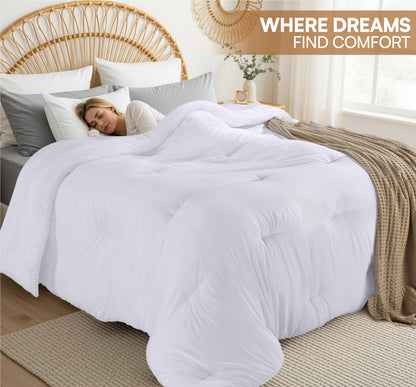 Utopia Bedding Comforters Full Size, All Season Duvet Insert, Down Alternative Full Comforter with Corner Tabs, Machine Washable Bed Comforter 82 x 86 Inches (White)