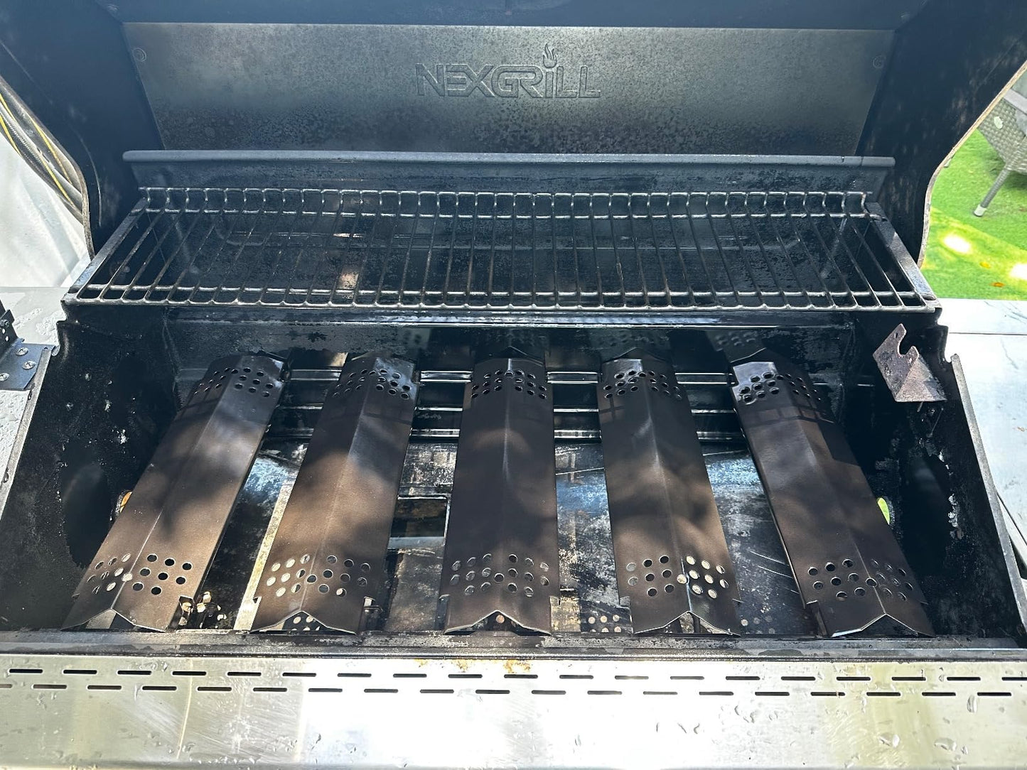 Replace parts Porcelain Steel Grill Heat Plates, Replacement Parts for Home Depot Nexgrill 720-0830H, 5 Burner 720-0888, 720-0888N,720-0882A, 720-0882S, 6 Burner 720-0896B, 720-0898 Gas Grill (5-pack)