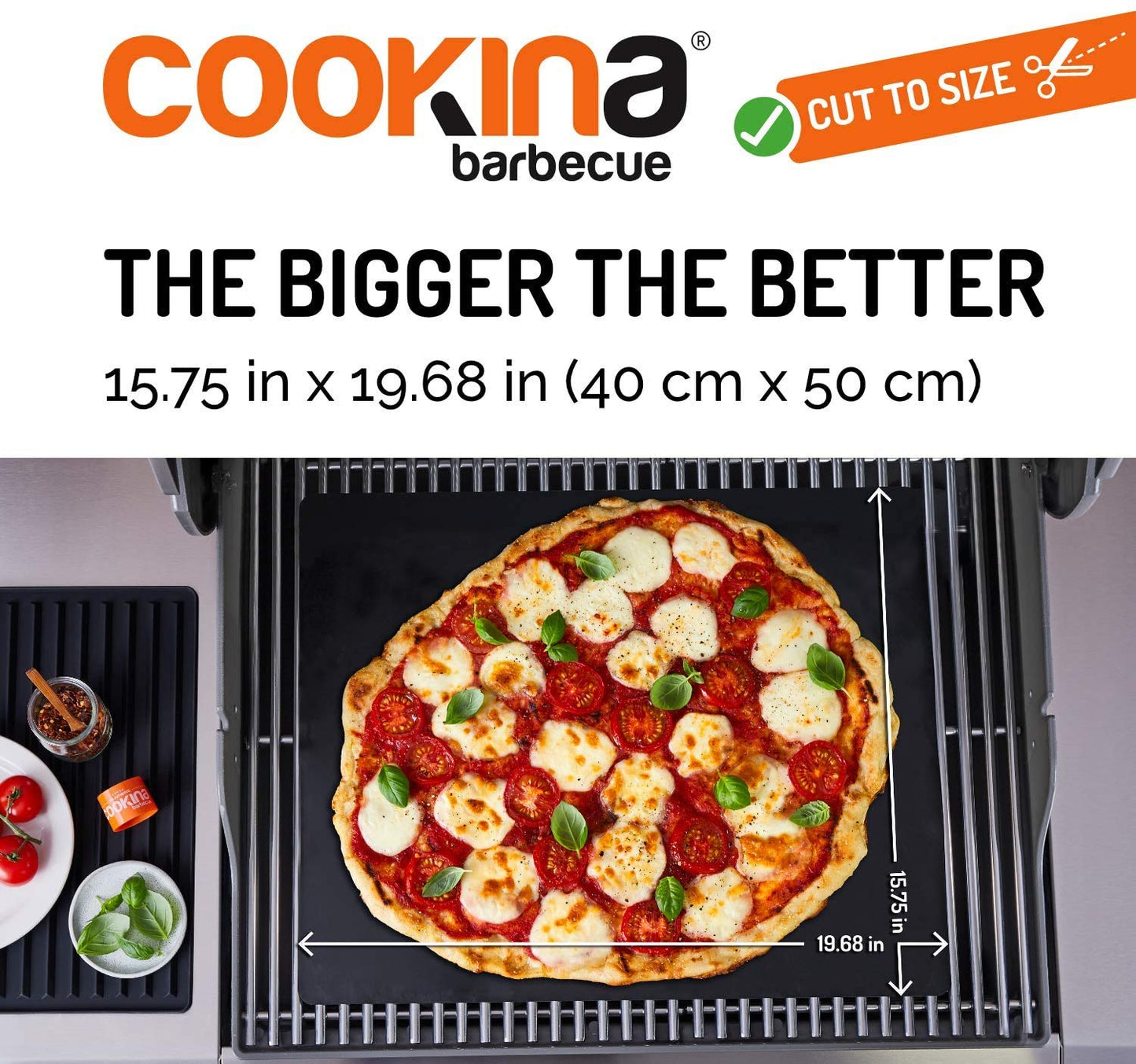 COOKINA BBQ Reusable Grill Mat (Pack of 2) - 100% Non-Stick, Easy to Clean Grilling Sheet for Smokers, as well as Gas, Charcoal and Electric Barbecues