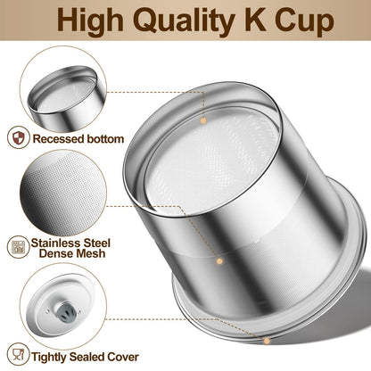 RETHONE Reusable K Cups Coffee Filter, Stainless Steel K Cup Reusable Coffee Pods Filters for Keurig 1.0 & 2.0 Coffee Makers BPA-Free Refillable Coffee Filters