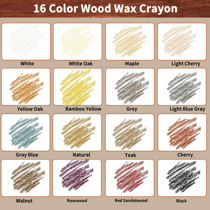 24Pcs Wood Filler Sticks, Furniture Scratch Wood Repair Markers, Wax Crayons Putty Sticks and Furniture Touch up Markers Kit for Scratches, Stains, Scuffs, Nail Holes, Floors, Cabinets, Tables