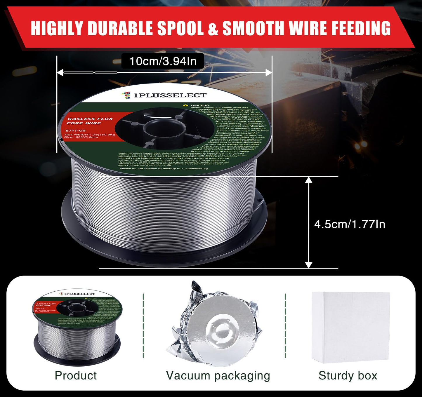 030 Flux core Welding Wire, E71T-GS Low Splatter Gasless Mild Carbon Steel Mig Welding Wire, 2-Pound Strong ABS Plastic Spool Welding Wire - 2pack