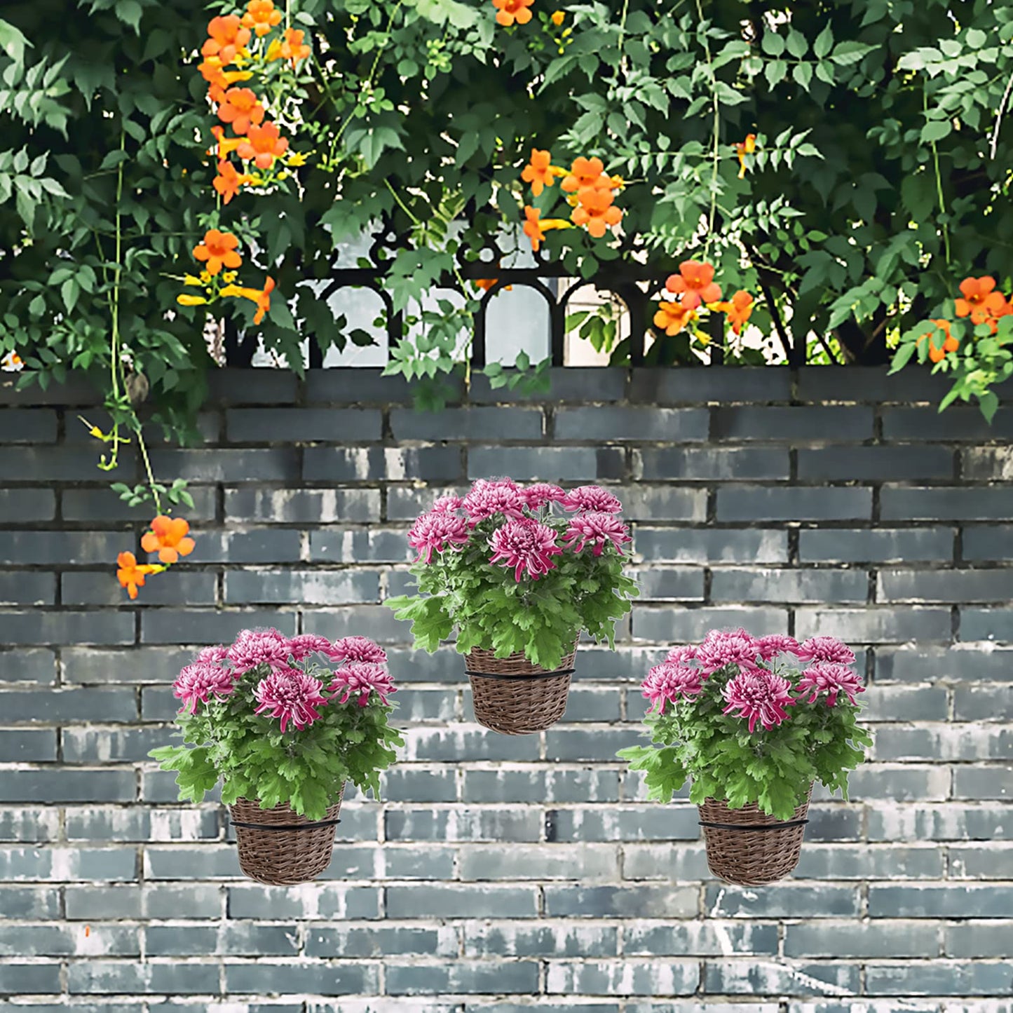 6 inch Hanging Plant Stand Heavy Duty Metal 4 Pack Flower Plant Pot Support Holder Ring Fit for Outdoor/Indoor Home Decoration
