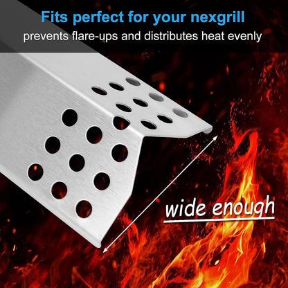 Utheer 16" Heat Plates Shield for Kitchen Aid 720-0745B, Nexgrill 720-0733, Master Chef G45308, G45311, G45301, Jenn-Air 720-0709 Gasgrill, Stainless Steel Heat Tent, Burner Cover, Flame Tamer, 4 Pack