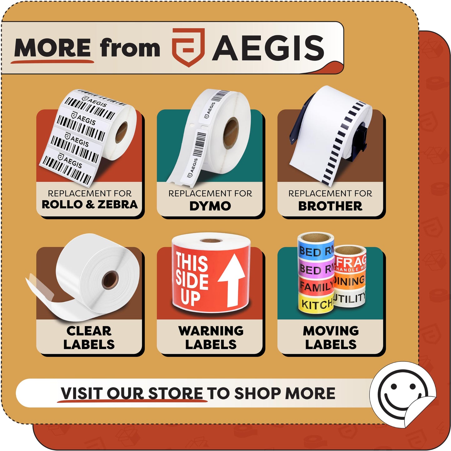 Aegis Adhesives - 3" X 5" Clear Label Covers (1 Roll, 500 Labels) Transparent Protective Stickers - NOT Printer Compatible - Protects UPC Barcodes, Addresses, Shipping Information