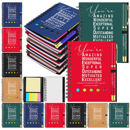 10 Sets Employee Appreciation Gifts Bulk Inspirational Ballpoint Pens Motivational Spiral Notebooks Encouraging Pen Thank You Gifts for Coworkers Colleagues Teacher Nurse Staff Team Christmas Office