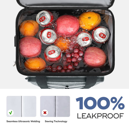 RealCool Soft Cooler Bag 35/45Can, Collapsible Cooler Insulated Leak Proof, Large Lunch Box for Men Women, Soft-Sided Cooler for Picnic, Grocery, Beach, Camping, Travel (gray-35can)