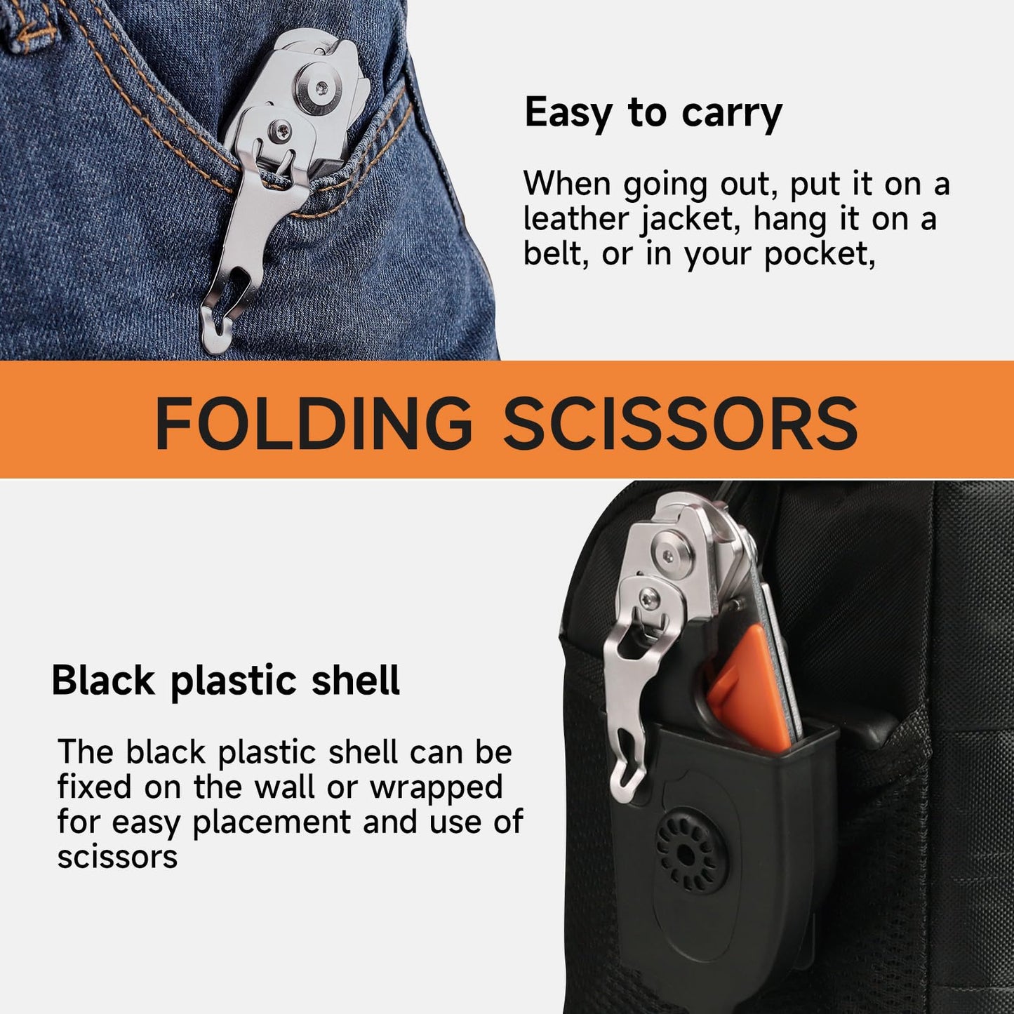 TOWOT Trauma Shears - 6 in 1 Emergency Response Shears with Strap Cutter and Glass Breaker, Stainless Steel Foldable Scissors Pliers