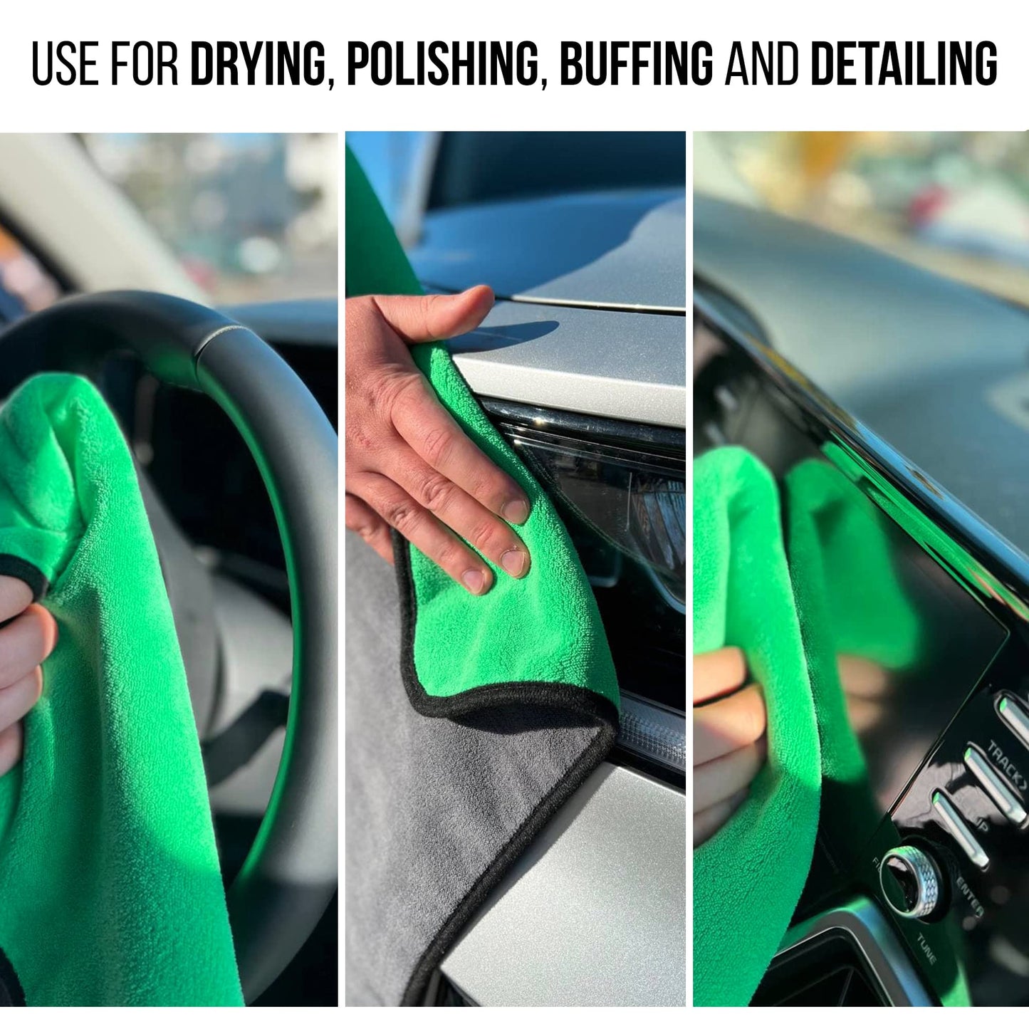 WEST BROS Microfiber Car Drying Towel Extra Large - XL Professional Water Absorber for Cars, Trucks, SUV - Thick Cleaning Cloth 40x24'' 101x61cm 800 GSM