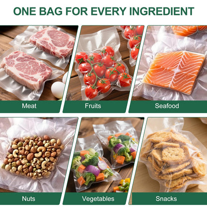 Vacuum Sealer Bags, 6 Pack 3 Rolls 11" x 20' + 3 Rolls 8" x 20' Food Sealer Bags, Food Grade, BPA Free, Customized Size Vcuum Bag for Vac Storage, Meal Prep or Sous Vide Cooking