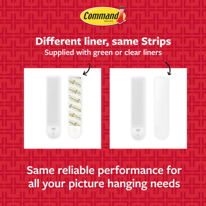 Command Narrow Picture Hanging Strips, Damage Free Hanging Picture Hangers, No Tools Wall Strips for Living Spaces, 12 White Adhesive Strip Pairs. Easy to Open Packaging (24 Strips)