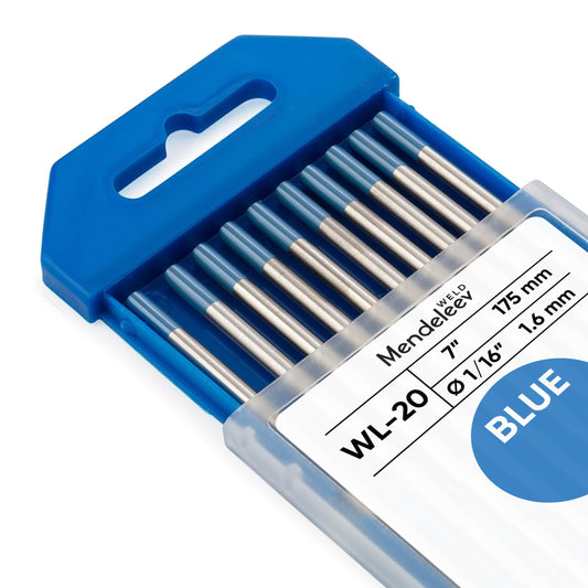 WL-20 Blue 1/16" Tungsten Electrode TIG Welding 10-Pack (2% Lanthanated WL20/EWLa-2)