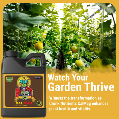 Cronk Nutrients CalMag 2-0-0 - Calcium, Magnesium and Iron Plant Fertilizer – Compatible with Soil, Soilless and Hydroponic Garden – Correct Common Deficiencies for Indoor & Outdoor Plants - 1L