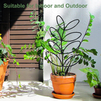 Plant Trellis for Climbing Plants Indoor Outdoor, 23inch Garden Trellis for Potted Plants with Ties, Metal Climbing Plant Support for House Pothos Monstera Flower Hoya Flower, 4 Panels，Black