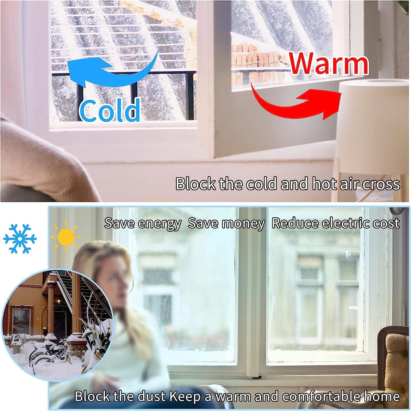 MILEQEE Weather Stripping Clear, 2in x 32.8FT, Window Seal Weather Strips for Winter, Garage/Screen/Storm/Commercial Window Frame Door Seals, Block Air Strong Adhesive Insulation, 0.5mm Thick