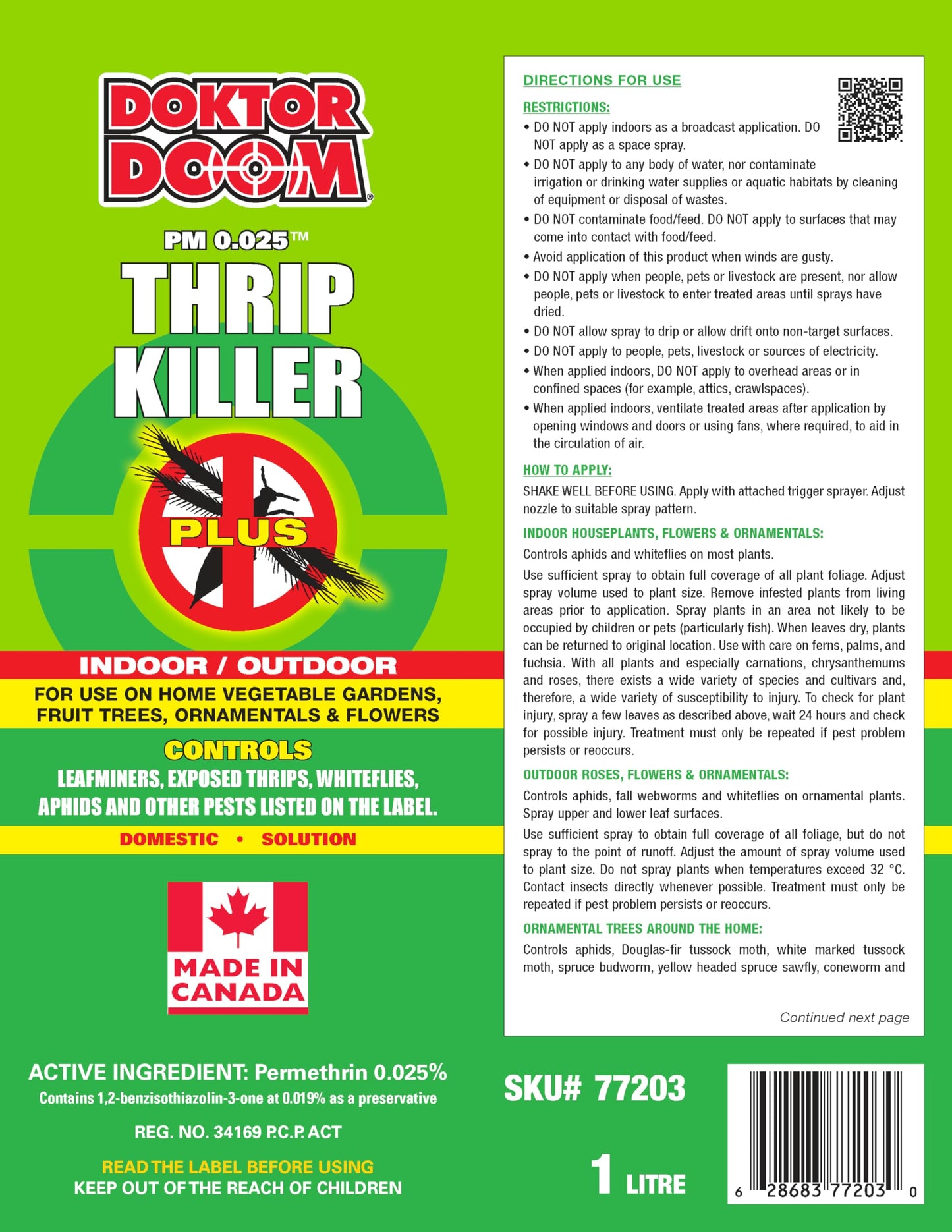 Doktor Doom PM 0.025 Thrip Killer Plus, 1L