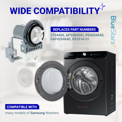 [2025 Upgraded] DC31-00054D PX3516-01 DC31-00187A Washer Drain Pump Motor - Compatible with Samsung Washing Machine - Replaces px3516-01 DC31-00178D DC97-20621A 2754406 AP5583541 PS4204640 EAP4204640