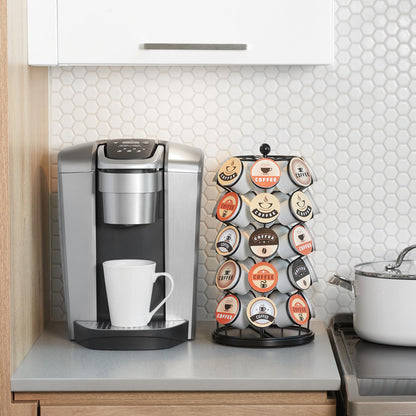Starfrit Coffee Pod Capsule Carousel - Holds up to 35 Keurig K-Cups Pods - Spins 360-Degrees - Lazy Susan Platform - Black