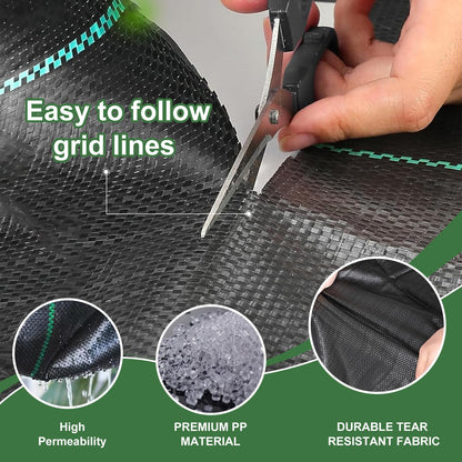 Weed Barrier Landscape Fabric, 4X50Ft Heavy Duty Woven Weed Barrier Fabric, Premium Ground Cover Weed Blocker for Landscaping, Garden, Raised Beds, Lawn, Gravel Path, Driveway