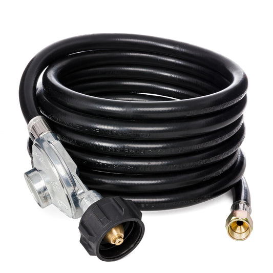 [CSA Listed] BlueStars 12 Feet Universal QCC1 Low Pressure Propane Regulator Grill Replacement, 12 FT Hose for Weber Charbroil Nexgrill LP Gas Grill Heater and Fire Pit Table, 3/8" Female Flare Nut