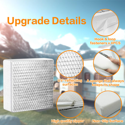 2 Pack RV Vent Insulator and Skylight Cover 14″x14″x3″ with UV Protection Layer Reduce Heat Transfer & Increase A/C Efficiency RV Accessories for Vent Inside Camper Trailer