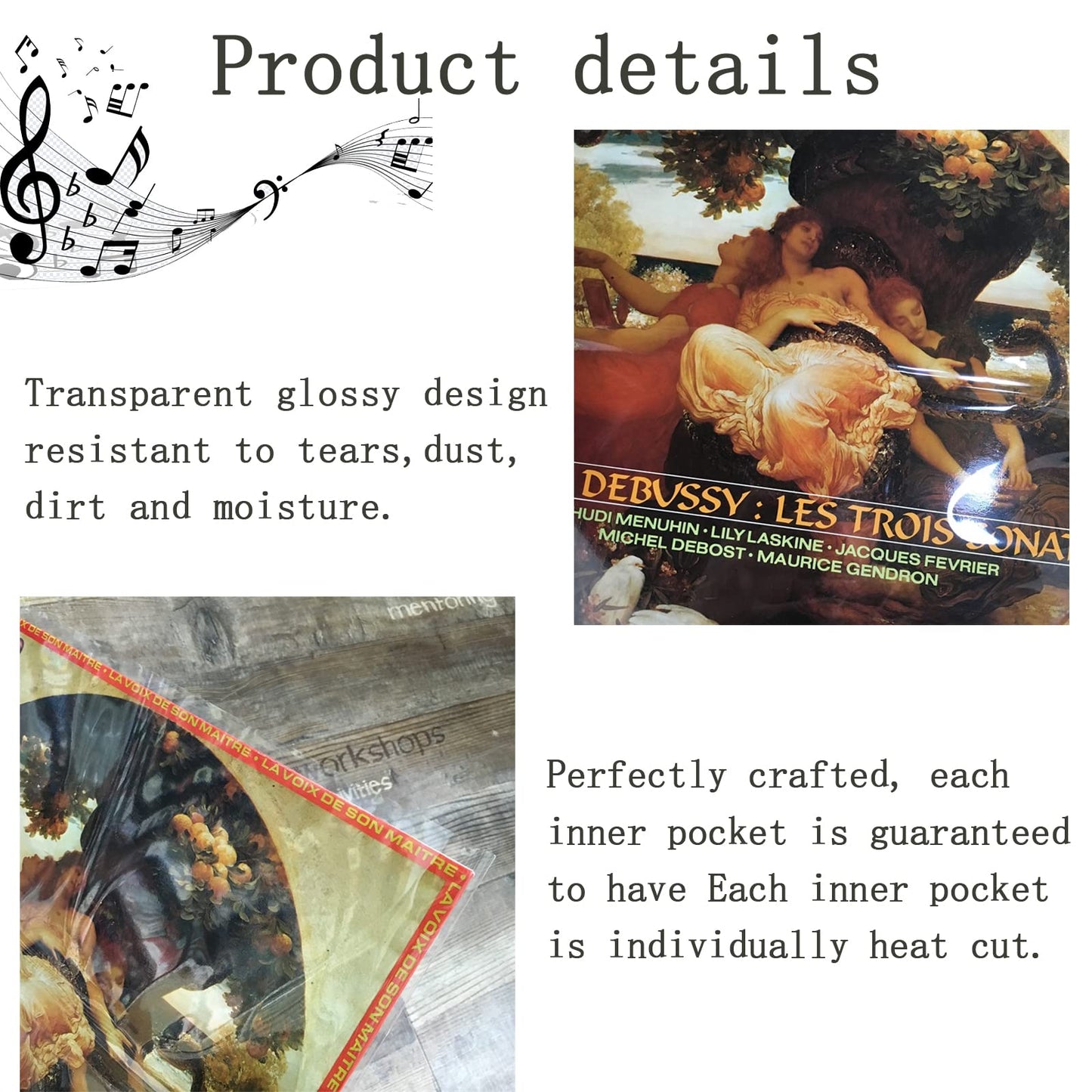 12.75" Vinyl Record Outer Sleeves 100 Pieces Clear Album Sleeves, Durable & Wrinkle-Free,Fits 12 Inch Single, Double, and Gatefold LPs…